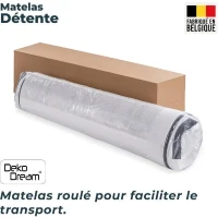 Matelas 90 x 190 cm - Hauteur 19 cm - 380 ressorts ensachés - 7 zones - Equilibré - réversible - fabriqué en Belgique(m-6)