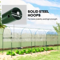 Outsunny Tunnel Tomato Greenhouse with 4 Hoops and Top Tap, Pointed Bottom and Guy Ropes, 400 x 123 x 171 cm, Clear(m-5)