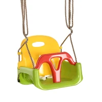 Outsunny Columpio para Bebés con Respaldo Desmontable y Barra en T para 9-36 Meses 42x33x120-180 cm Multicolor(m-10)