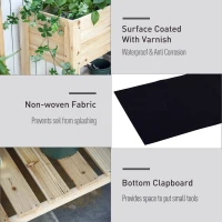 Outsunny Wooden Raised Plant Stand Outdoor Flower Bed Box with Clapboard 100 x 40 x 84cm(m-5)