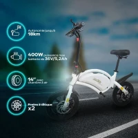 Draisienne électrique - URBANGLIDE - BIKE 140 WHITE - 36V - 350W - Pneus 14 - Autonomie 18KM - Vitesse max 25KM/h(m-2)