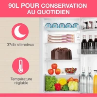 Réfrigérateur table top - OCEANIC - 90L - 37dB - Classe E - L44,5 x P47,5 x H85 cm - Blanc(m-6)