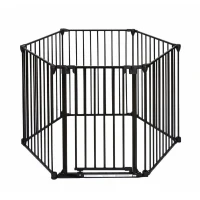 Barriere pare-feu de cheminée ou poele a bois 6 pans - 360 cm - Noir - NORDLINGER PRO(m-5)