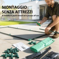 Outsunny Serra Piccola con 2 Finestrelle Laterali e Finestra Centrale, in Acciaio, PE e PP, 240x90x90 cm, Verde(m-6)