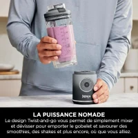Blender portable NINJA Blast Max - BC251EUGY - bol 530 ml - autonomie 2h - sans fil - sans BPA - gris(m-6)
