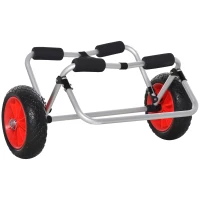 HOMCOM Chariot de transport trolley pour kayak, stand-up paddle, canoë cadre en aluminium dim. 70L x 40L x 42H cm(m-1)