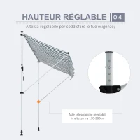 Outsunny Store banne Manuel rétractable Auvent Téléscopique sans Perçage 3L x 1,5l m Inclinaison et Hauteur réglable(m-7)