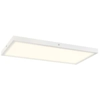 HOMCOM Set 2 Plafoniere LED Sottili e Minimal con Colore Regolabile, in Acciaio e Plastica, 60x30x3.7 cm, Bianco(m-11)