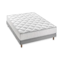 Pack Complet Matelas 160 x 200 cm + Sommier + Couette + 2 Oreillers - 24 cm - DEKO DREAM Malin(m-2)