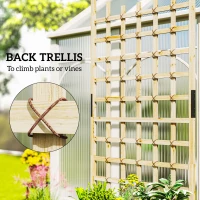 Outsunny Wooden Trellis Planter, Raised Garden Bed with Wheels, to Climb and Grow Vegetables, Herbs and Flowers, Natural(m-4)