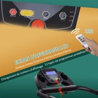 HOMCOM Tapis de course électrique pliable programmable 123 x 62 x 117 cm noir(m-4)