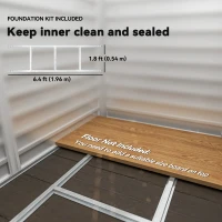 Outsunny 7 x 4ft Garden Shed, Easy to Assemble, Upgraded Galvanised Steel Frame with Foundation Kit, Double Doors with Lock, Outdoor Metal Shed with Vents and Gloves, Garden Storage Shed, Dark Grey(m-7)