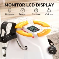 SPORTNOW Cyclette per Riabilitazione Braccia e Gambe con Altezza e Resistenza Regolabili, Display LCD, Bianco(m-6)