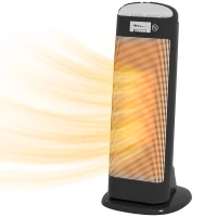 HOMCOM Ceramic Space Heater, 2000W Fan Electric Heater with 4 Modes, Adjustable Thermostat, 55° Oscillation, Tip-Over and Overheat Protection for Bedroom, Home Office, Black(m-11)