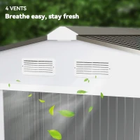 Outsunny Metal Bike Shed, Mobility Scooter Shed House with Foundation Kit, Ventilation, Doors, 9 x 6FT, Silver(m-8)