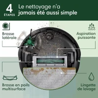 iRobot Roomba 105 Combo - Robot Aspirateur Laveur 2en1 - Puissance d'Aspiration de 7KPa - Navigation LiDAR - Détection des Tapis(m-4)