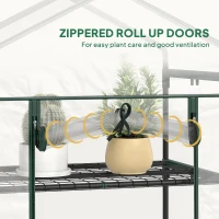 Outsunny 5 Tier Mini Greenhouse, Small Walk-in Greenhouse with Reinforced Plastic Cover, Garden Grow House with Roll Up Door and Shelves, 69 x 49 x 193cm, Green(m-6)