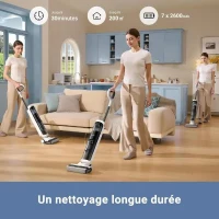 MOVA K20 - Aspirateur Laveur Sec Et Humide - Poids Léger de 4 kg - Nettoyage Auto Double Rotation - Écran LED(m-3)
