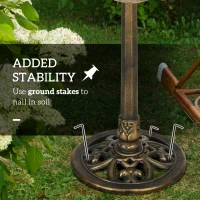 Outsunny 71cm Bird Bath for Garden, Standing Pedestal Birdbath with Lotus Leaf Basin, Vintage Decorative Bird Bath Bowl for Outdoor, Bronze Tone(m-7)