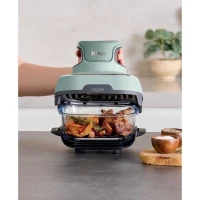 Friteuse sans huile portable NINJA - CRISPI - Récipients 1,4L et 3,8L - 4 programmes prédéfinis - 1700W - Sauge(m-4)