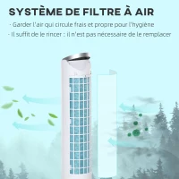 HOMCOM Climatiseur rafraîchisseur d'air 4 en 1-oscillant-timer, 3 modes, 3 vitesses - télécommande 2 blocs réfrigérants(m-4)