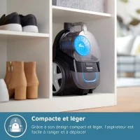 Aspirateur sans sac PHILIPS - FC9331/09 - Série 3000 PowerPro Compact - 900W - 76db - Noir intense(m-6)