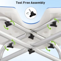 HOMCOM 39-51.5cm 'U' Seat Padded Shower Stool - Dark Blue(m-6)