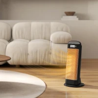 HOMCOM Ceramic Space Heater, 2000W Fan Electric Heater with 4 Modes, Adjustable Thermostat, 55° Oscillation, Tip-Over and Overheat Protection for Bedroom, Home Office, Black(m-8)