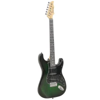 SPORTNOW Kit Guitarra Elétrica de Iniciação com Amplificador 15W Afinador Digital Cordas Correia 3 Palhetas Preto(m-11)