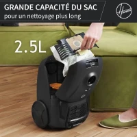 HOOVER HE1 - Aspirateur Traineau avec sac Compact et Puissant - Grande Capacité 2,5L- Haute-performance sur Sols Durs et Moquettes(m-4)