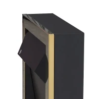 HOMCOM Cheminée électrique Effet de Flamme Style néo rétro Thermostat 1000-2000 W Noir Or(m-9)