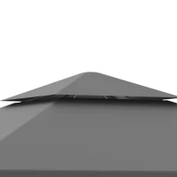 Outsunny 3 x 3m Outdoor Steel Gazebo with 2 Tier Roof, Garden Gazebo Patio Canopy Marquee Shelter with Decorative Steel Frame - Grey(m-9)