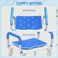 HOMCOM 57-69cm Aluminium Frame Bath Seat(m-5)