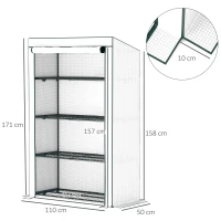 Outsunny Four-Tier Mini Greenhouse - Green/White(m-3)