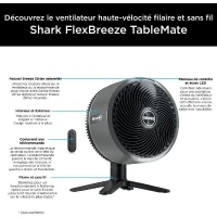 Ventilateur de table - SHARK - FA150EU - Avec ou sans fil - FlexBreeze TableMate(m-2)