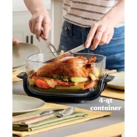 Friteuse sans huile portable NINJA - CRISPI - Récipients 1,4L et 3,8L - 4 programmes prédéfinis - 1700W - Bleu(m-5)