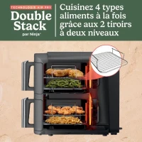 Friteuse sans huile NINJA - Double Stack XL SL400EU - Capacité 9,5L - 6 programmes de cuisson - 2470W(m-3)