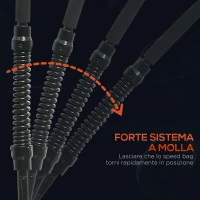 SPORTNOW Punching Ball da Terra con Base Riempibile e Ventose, Altezza Regolabile da 145-180 cm, Nero(m-4)