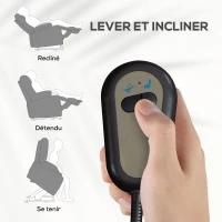 HOMCOM Fauteuil releveur électrique avec repose-pied dossier inclinable télécommande et pochette gris(m-4)