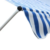 Outsunny Store banne Manuel rétractable 2,5L x 1,5l x 2-3H m Inclinaison réglable Installation Rapide métal alu Polyester Bleu Blanc rayé(m-8)