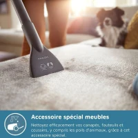 Aspirateur sans sac - PHILIPS - XB2122/09 - Série 2000 - 850W - 77db - Blanc/bleu(m-3)