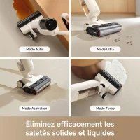 MOVA K30 - Aspirateur Laveur Sec Et Humide - Portée a plat 180° - Aspiration 18 kPa - Nettoyage des Bords - Séchage a l'air Chaud(m-2)