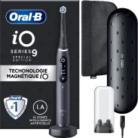 Brosse a Dents Électrique Oral-B iO 9 - Noire - 1 Brossette - 1 Étui De Voyage Chargeur - 1 Pochette Magnétique(m-1)