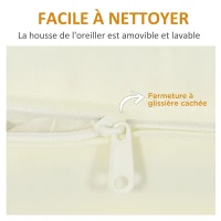 Outsunny Coussin de Banc de Jardin déhoussables - Rembourrage 8 cm - Cordons d'attache - Polyester crème(m-5)