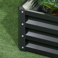 Outsunny 2 Tier Raised Garden Bed, Galvanised Planter Box with Open Bottom for Vegetables Flowers Herbs, 120x101x58cm, Dark Grey(m-8)