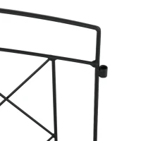 Outsunny Metal Decorative Outdoor Picket Fence Panels Set of 6, Black(m-8)