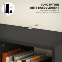 HOMCOM Bibliothèque meuble de rangement avec tiroir et étagères ouvertes, 60 x 26 x 158 cm, noir(m-5)