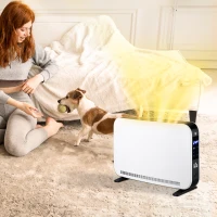 HOMCOM Radiateur électrique avec thermostat et timer - chauffage panneau à convection - panneau LED tactile(m-2)