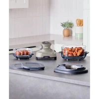 Friteuse sans huile portable NINJA - CRISPI - Récipients 1,4L et 3,8L - 4 programmes prédéfinis - 1400W - Beige(m-2)