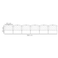 Outsunny Metal Decorative Outdoor Picket Fence Panels Set of 6, Black(m-3)